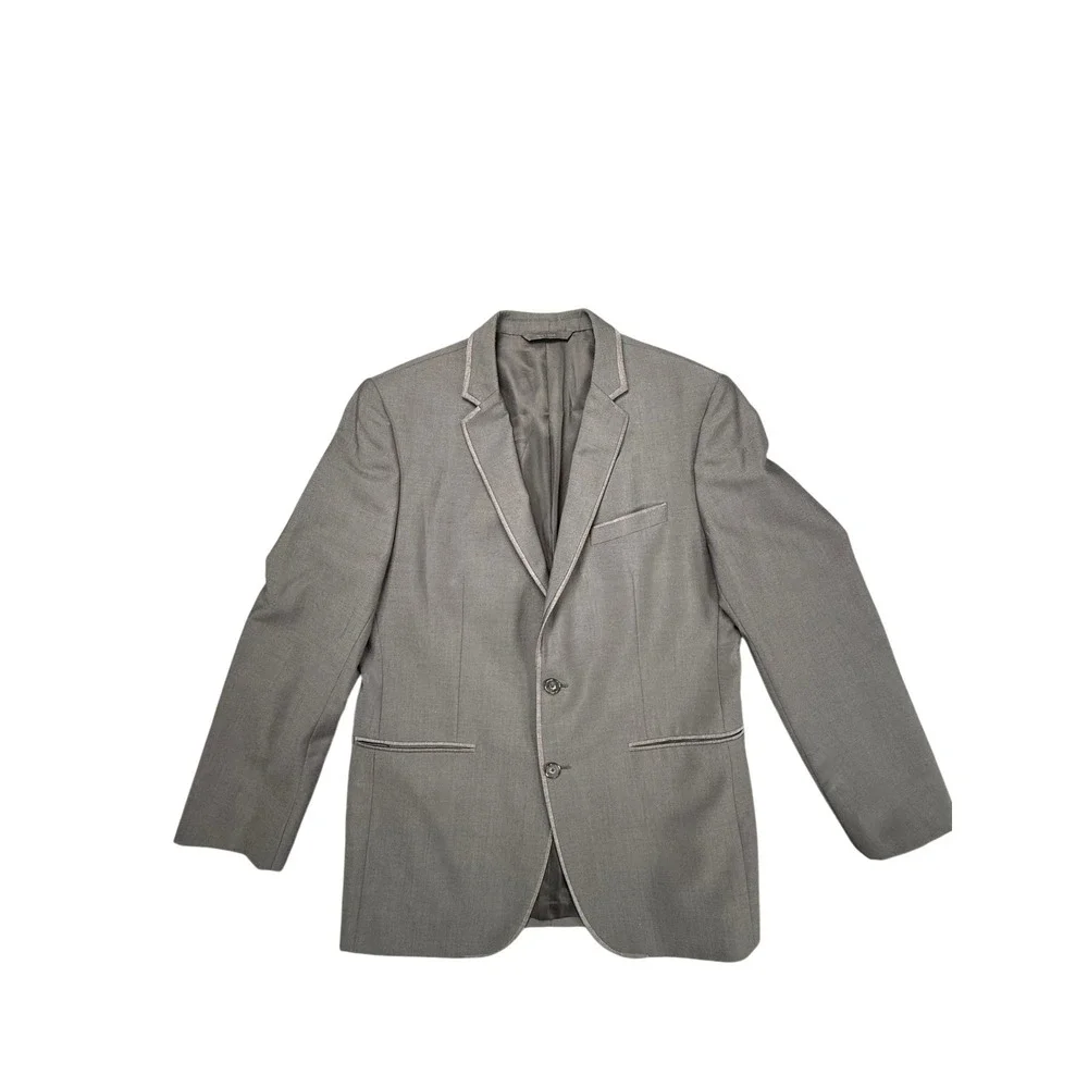 Banana Republic Blazer Mens 42R Grey Excellent Wool Mohair Vitale Barberis Italy